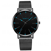 Load image into Gallery viewer, Men's Fashion Ultra Thin Watches Simple Men Business Stainless Steel Mesh Belt Quartz Watch Leather Strap Gift for Boyfriend