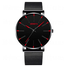 Load image into Gallery viewer, Men's Fashion Ultra Thin Watches Simple Men Business Stainless Steel Mesh Belt Quartz Watch Leather Strap Gift for Boyfriend