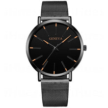 Load image into Gallery viewer, Men's Fashion Ultra Thin Watches Simple Men Business Stainless Steel Mesh Belt Quartz Watch Leather Strap Gift for Boyfriend