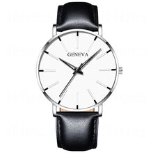 Load image into Gallery viewer, Men's Fashion Ultra Thin Watches Simple Men Business Stainless Steel Mesh Belt Quartz Watch Leather Strap Gift for Boyfriend