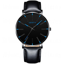 Load image into Gallery viewer, Men's Fashion Ultra Thin Watches Simple Men Business Stainless Steel Mesh Belt Quartz Watch Leather Strap Gift for Boyfriend