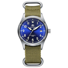 Load image into Gallery viewer, Automatic Mechanical Men's watch Sapphire Crystal Stainless Steel NH35 Pilot watch1940 Leather Waterproof automatic watch men