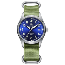 Load image into Gallery viewer, Automatic Mechanical Men's watch Sapphire Crystal Stainless Steel NH35 Pilot watch1940 Leather Waterproof automatic watch men