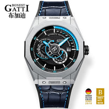 Load image into Gallery viewer, Automatic Mechanical Watch Men Top Brand GATTI Luxury Leather Mens Wristwatches Waterproof Sports Blue Watches Relogio Masculino
