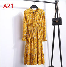 Load image into Gallery viewer, Plus Size 2020 Women Autumn Dresses Bohemian Long Sleeve Chiffon Shirt Dress White Bow Floral Boho Club Party Dress Winter 3XL