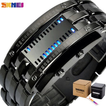 Load image into Gallery viewer, SKMEI Fashion Creative Sport Watch Men Stainless Steel Strap LED Display Watches 5Bar Waterproof Digital Watch reloj hombre 0926
