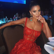 Load image into Gallery viewer, Adyce Summer Women Red Bandage Dress 2020 New Summer Lace Sleeveless Spaghetti Strap Maxi Dress Celebrity Party Dress Vestidos