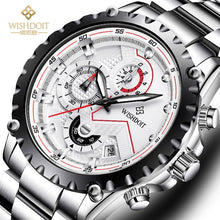 Load image into Gallery viewer, WISHDOIT Men's Watch Top Brand Stainless Steel Waterproof Luminous Quartz Watch Men's Fashion Chronograph Men's Sports Watch