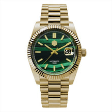 Load image into Gallery viewer, San Martin Retro DATE JUST Business Luxury Sapphire Men Automatic Mechanical Watches Carving Bezel 10Bar BGW-9 Lume Date Window