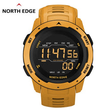 Load image into Gallery viewer, NORTH EDGE Men Digital Watch Men's Sports Watches Dual Time Pedometer Alarm Clock Waterproof 50M Digital Watch Military Clock