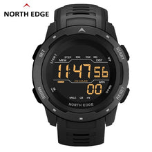 Load image into Gallery viewer, NORTH EDGE Men Digital Watch Men's Sports Watches Dual Time Pedometer Alarm Clock Waterproof 50M Digital Watch Military Clock