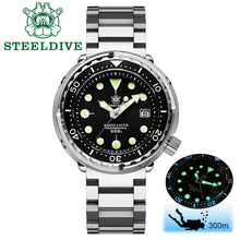 Load image into Gallery viewer, STEELDIVE 1975 Tuna Mechanical Watch Men 300m Diver Watch Mens NH35 Automatic Watch Men Steel Dive Watches Luxury C3 Luminous