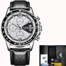 Load image into Gallery viewer, LIGE Luxury Brand Watches Men Six pin Full Stainless steel Military Sport Quartz Watch Man Fashion Casual Business Wristwatches