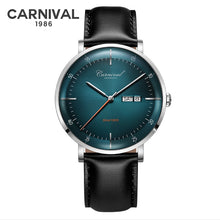 Load image into Gallery viewer, MIYOTA Movement Mechanical Watches Top Brand CARNIVAL Fashion Automatic Watch Men Calendar Week Waterproof Leather Band Sapphire
