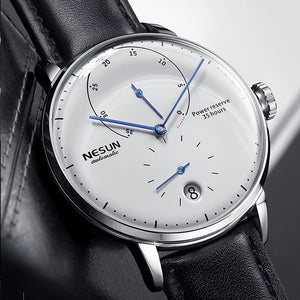 NEW Nesun Mens watches Brand Luxury Automatic Mechanical Watch Leather sapphire Waterproof Relogio Masculi Energy Display N9603