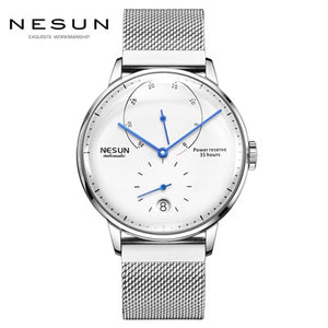 NEW Nesun Mens watches Brand Luxury Automatic Mechanical Watch Leather sapphire Waterproof Relogio Masculi Energy Display N9603