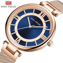 Load image into Gallery viewer, MINIFOCUS Brand Women Watches Waterproof Rose Gold Stainless Steel Mesh Strap Luxury Fashion Quartz Ladys Watch Relogio Feminino
