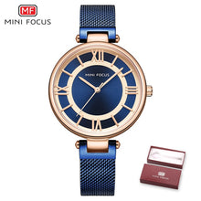 Load image into Gallery viewer, MINIFOCUS Brand Women Watches Waterproof Rose Gold Stainless Steel Mesh Strap Luxury Fashion Quartz Ladys Watch Relogio Feminino
