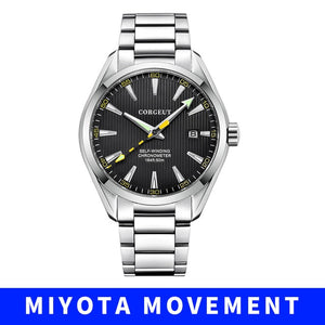 Corgeut 41mm men clock miyota 8215 Automatic calendar date Mechanical Sapphire Glass men wristwatch luxury top brand