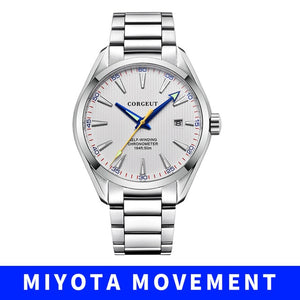 Corgeut 41mm men clock miyota 8215 Automatic calendar date Mechanical Sapphire Glass men wristwatch luxury top brand