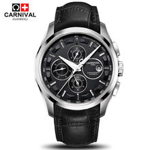 Load image into Gallery viewer, Automatic mechanical switzerland brand men wristwatches fashion luxury leather strap watch waterproof 100M clock relogio reloj
