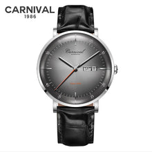 Load image into Gallery viewer, MIYOTA Movement Mechanical Watches Top Brand CARNIVAL Fashion Automatic Watch Men Calendar Week Waterproof Leather Band Sapphire
