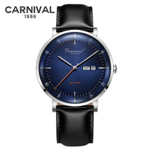 Load image into Gallery viewer, MIYOTA Movement Mechanical Watches Top Brand CARNIVAL Fashion Automatic Watch Men Calendar Week Waterproof Leather Band Sapphire
