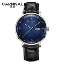 Load image into Gallery viewer, MIYOTA Movement Mechanical Watches Top Brand CARNIVAL Fashion Automatic Watch Men Calendar Week Waterproof Leather Band Sapphire
