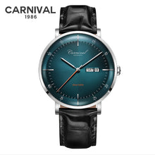 Load image into Gallery viewer, MIYOTA Movement Mechanical Watches Top Brand CARNIVAL Fashion Automatic Watch Men Calendar Week Waterproof Leather Band Sapphire
