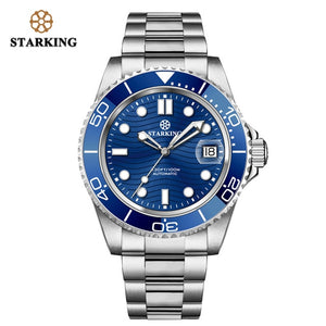 STARKING Automatic Watch Men 40mm Green Water Ghost Watch Japan Movt Mechanical Wrist watches 100M Waterproof Relogio