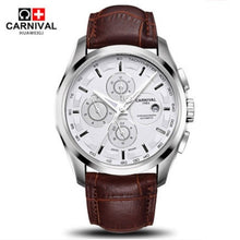 Load image into Gallery viewer, Automatic mechanical switzerland brand men wristwatches fashion luxury leather strap watch waterproof 100M clock relogio reloj
