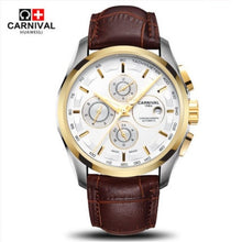 Load image into Gallery viewer, Automatic mechanical switzerland brand men wristwatches fashion luxury leather strap watch waterproof 100M clock relogio reloj
