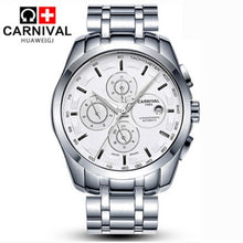 Load image into Gallery viewer, Automatic mechanical switzerland brand men wristwatches fashion luxury leather strap watch waterproof 100M clock relogio reloj
