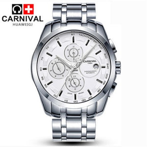 Automatic mechanical switzerland brand men wristwatches fashion luxury leather strap watch waterproof 100M clock relogio reloj