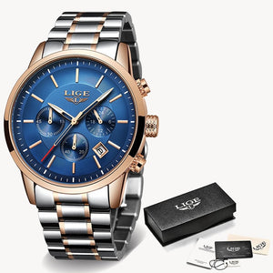 2020 Watches Mens Luxury Brand LIGE Business Men‘s Watch with Luminous Date Waterproof Full Steel Quartz Clock Relogio Masculino