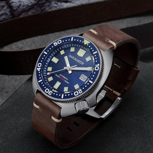 San Martin Upgraded Version Turtle Diver Watch 20 Bar Stainless Steel Men Automatic Mechanical Sapphire Horween Leather Luminous