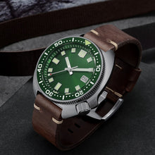 Load image into Gallery viewer, San Martin Upgraded Version Turtle Diver Watch 20 Bar Stainless Steel Men Automatic Mechanical Sapphire Horween Leather Luminous
