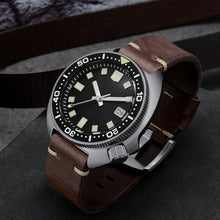 Load image into Gallery viewer, San Martin Upgraded Version Turtle Diver Watch 20 Bar Stainless Steel Men Automatic Mechanical Sapphire Horween Leather Luminous
