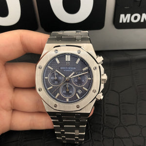 watch men luxury steel quartz watch men business chronograph watch sports Wristwatches 30M waterproof