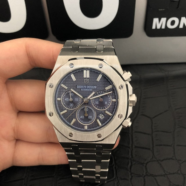 watch men luxury steel quartz watch men business chronograph watch sports Wristwatches 30M waterproof