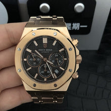 Load image into Gallery viewer, watch men luxury steel quartz watch men business chronograph watch sports Wristwatches 30M waterproof
