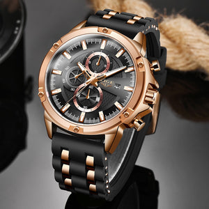 2020 LIGE New Military Silicone Sport Men Watches Fashion Luxury Watch Business Dress Quartz Watch Man Waterproof Luminous Clock