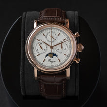 Load image into Gallery viewer, Men&#39;s Mechanical Seagull Movement Chronograph Watch Sapphire Moon Phase Wrist Watch Luxury waterproof Numeral zegarek meski
