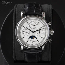 Load image into Gallery viewer, Men&#39;s Mechanical Seagull Movement Chronograph Watch Sapphire Moon Phase Wrist Watch Luxury waterproof Numeral zegarek meski
