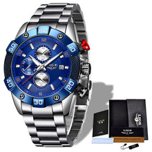 Load image into Gallery viewer, LIGE 2020 New Fashion Mens Watches with Stainless Steel Top Brand Luxury Sports Chronograph Quartz Watch Men Relogio Masculino
