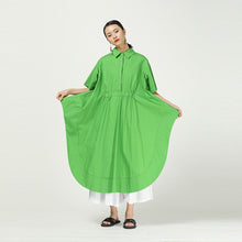 Load image into Gallery viewer, [EAM] Women Asymmetrical Green Big Size Blouse New Lapel Long Sleeve Loose Fit Shirt Fashion Tide Spring Autumn 2020 1T642
