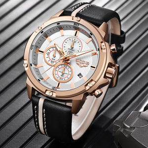 2020 LIGE New Mens Watches Top Brand Luxury Big Dial Military Quartz Watch Leather Waterproof Sport Wrist watch Men Reloj Hombre