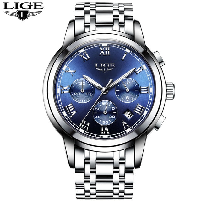 LIGE Mens Watches Fashion Top Brand Luxury Business Automatic Mechanical Watch Men Casual Waterproof Watch Relogio Masculino+Box