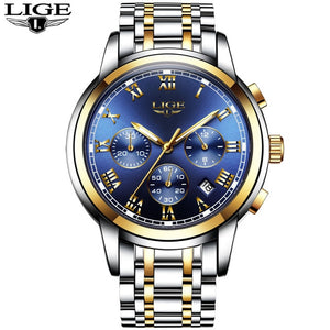 LIGE Mens Watches Fashion Top Brand Luxury Business Automatic Mechanical Watch Men Casual Waterproof Watch Relogio Masculino+Box