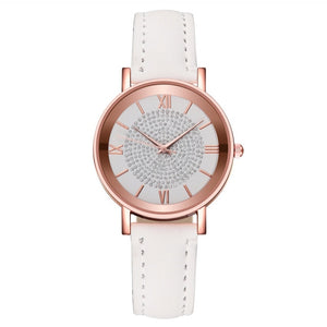 2020 Starry Sky Dial Watches for Women Fashion Roman Scale Rhinestone Leather Ladies Quartz Watch Female Wrist Watch reloj mujer